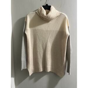 Ann Taylor Petite Small‎ 100% Cashmere turtleneck sweater color block